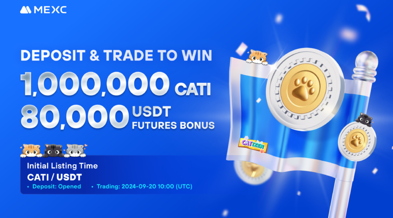 MEXC First to Launch CATI Spot and Futures trading. Share a Prize Pool of 1,000,000 CATI and 80,000 USDT in Futures Bonuses!